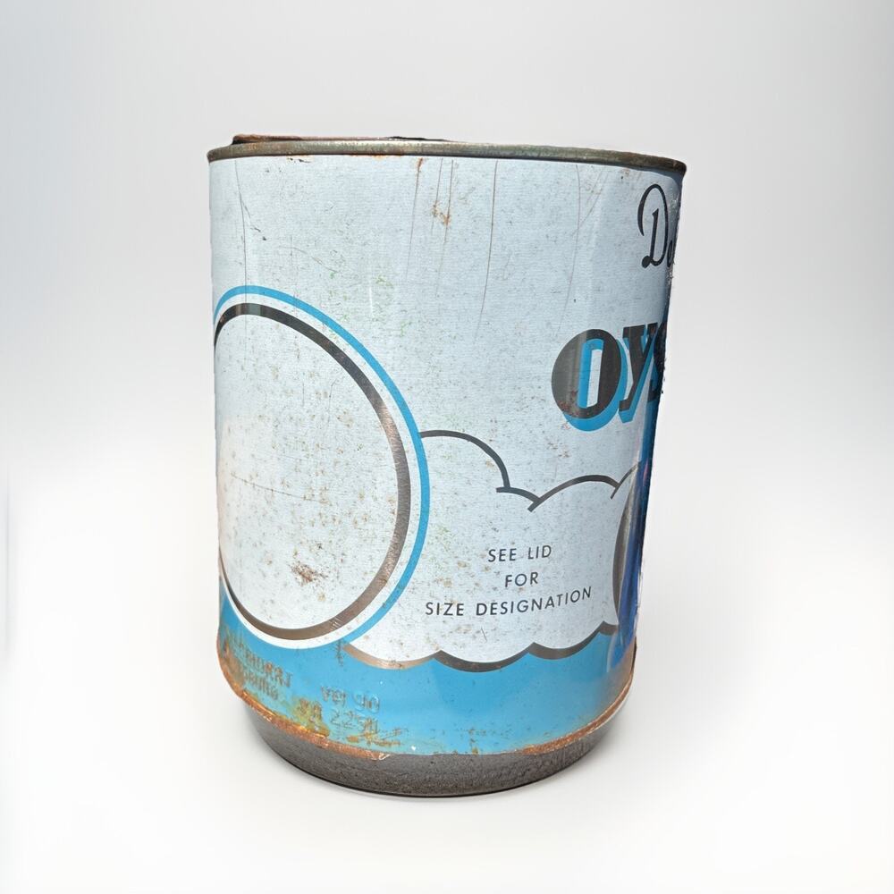 Vintage Fresh Oyster Tin/Can One Gal Lottsburg, Va 2250 Nautical With Lid - Picture 2 of 8